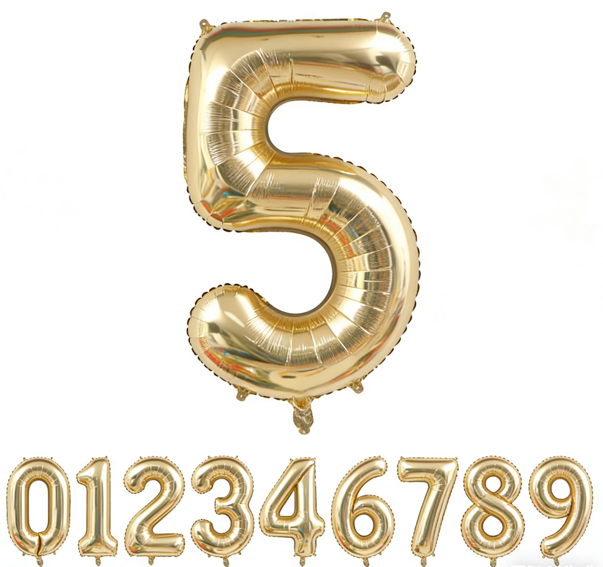 Light Gold Number 5 Foil Balloon 40IN Champagne Gold 5 Mylar Helium Balloon | 5th Birthday Giant Balloon for Girls Boys Anniversary Events Party Decorations Supplies