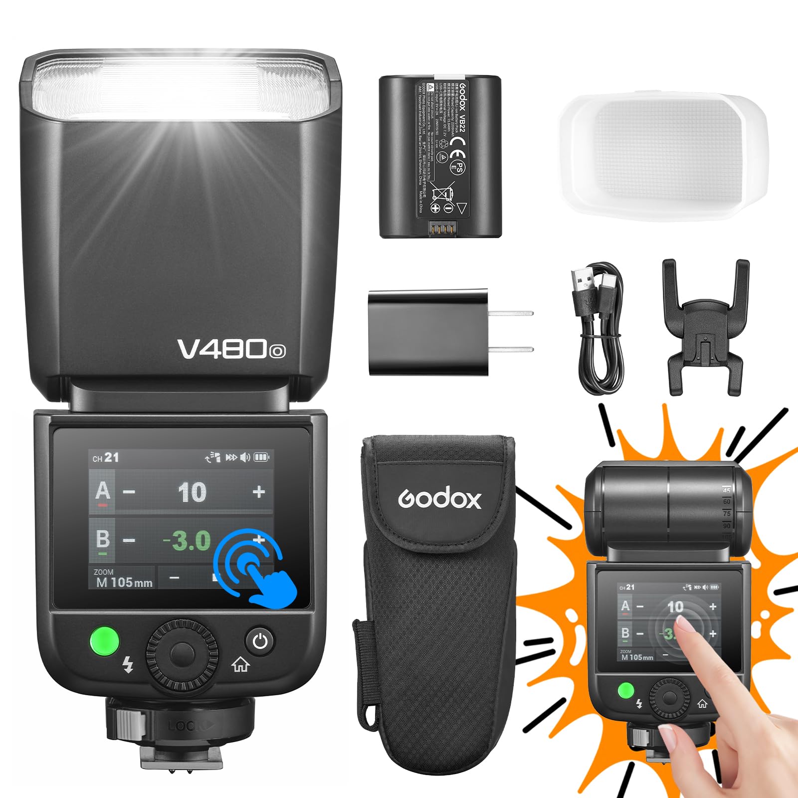 Godox V480O V480-O lampa błyskowa do aparatu błyskowego 7,2 V/2200 mAh TTL GN50 650 lampa błyskowa do kamer Panasonic Olympus