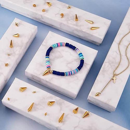 Miniatura 4 de Colgantes con forma de cono de acero inoxidable 304 con anillo de salto dorado para joyería, collares, collares, aretes, manualidades