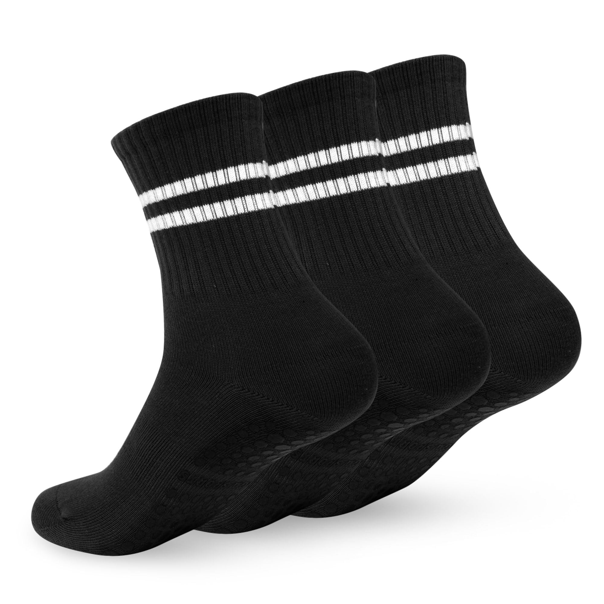 Ivyhouse 3 Pairs Womens Pilates Socks with Grips Non Slip Yoga Socks Barre Gym Athletic Grippy Socks for Women