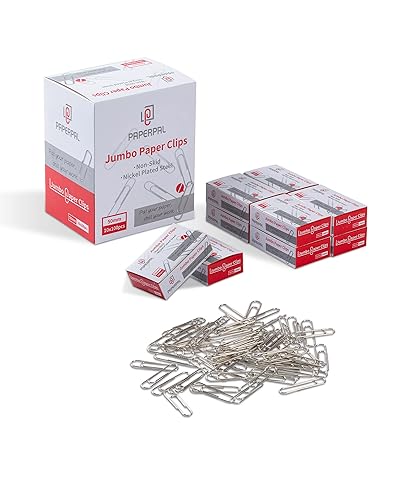 PAPERPAL Paperclips for Office School & Personal Use, Jumbo Nonskid