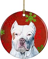 Vista 21 de Caroline's Treasures Dachshund copos de nieve rojos y verdes, adorno de cerámica de Navidad para colgar en el árbol de Navidad, decoración