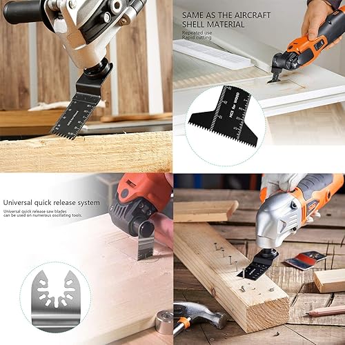 Miniatura 5 de Paquete de 50 cuchillas oscilantes LEILUO para herramientas de madera de fácil corte, cuchillas de sierra de oscilación de plástico, ajuste