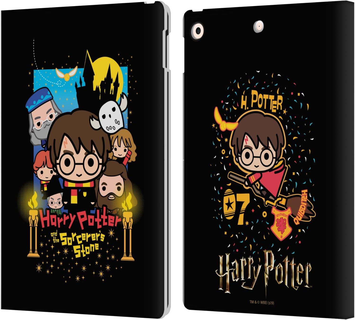 Head Case Designs Officially Licensed Harry Potter Sorcerer's Stone Deathly Hallows I Leather Wallet Case Compatible with Apple iPad 10.2 2019/2020/2021