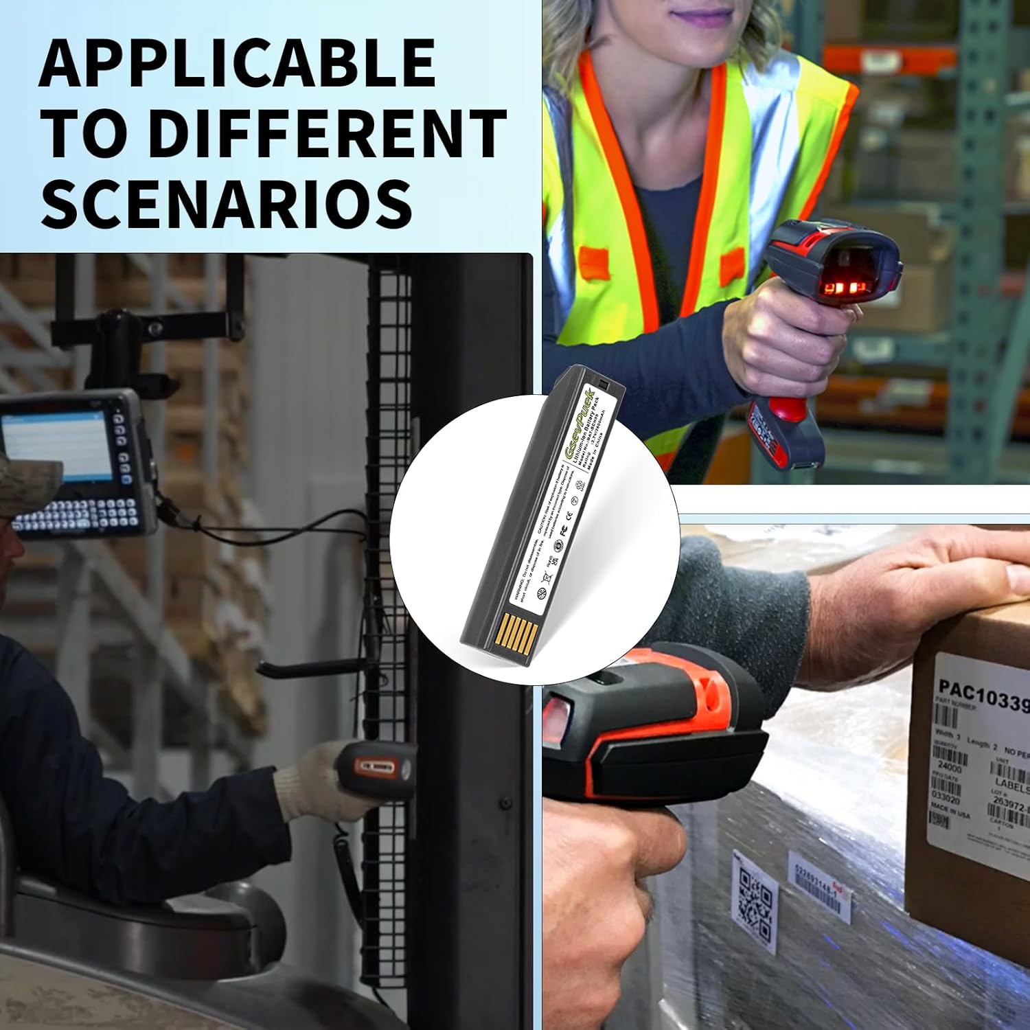 for BAT-SCN05 Scanner Battery,50148009-001 Compatible with Xenon XP 1952 Granit 1990iSR,1991iSR,1990iXR,1991iXR,Xenon 1902GHD,1952G Barcode Scanner 2600mAh (4-Pack)