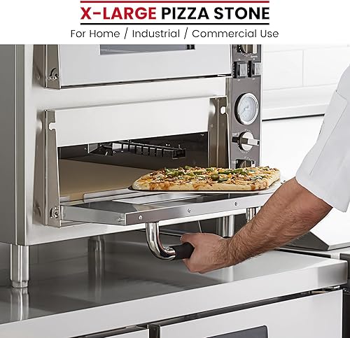 Miniatura 3 de Unicook Piedra para pizza extragrande de 22 pulgadas, piedra rectangular duradera de 22 x 14 pulgadas, piedra de horno industrial comercial,