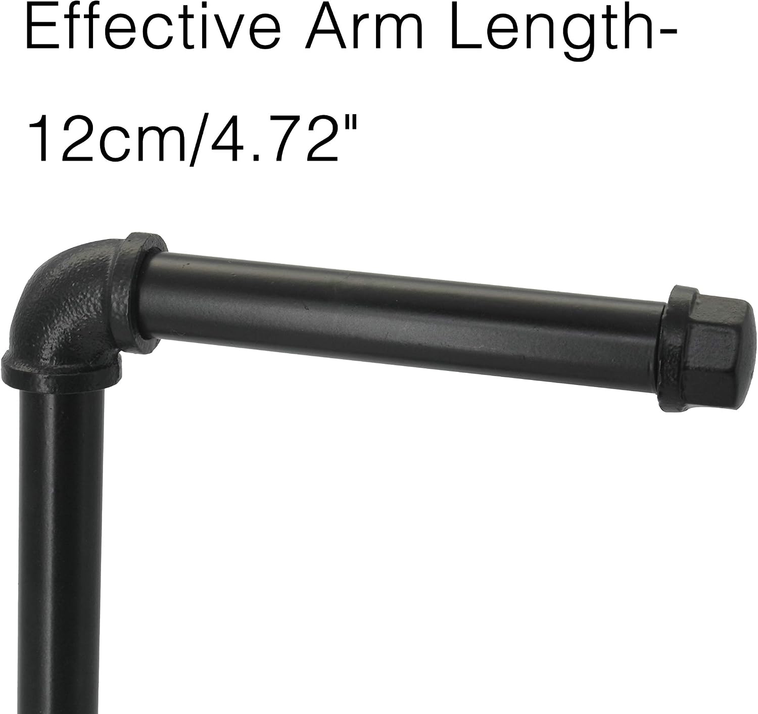 OVOV Industrial Freestanding Toilet Paper Holder Black 24.8" | Durable Metal Material, Easy to Install, Moisture Resistant, Rustic Paper Roll Holder for Bathroom Storage Organization
