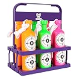 Highwild Plastic Bottle Targets for Shooting - 6 Neon Bottles with Hanging Rope - Includes Foldable Storage Rack - Ideal for Indoor and Outdoor Training