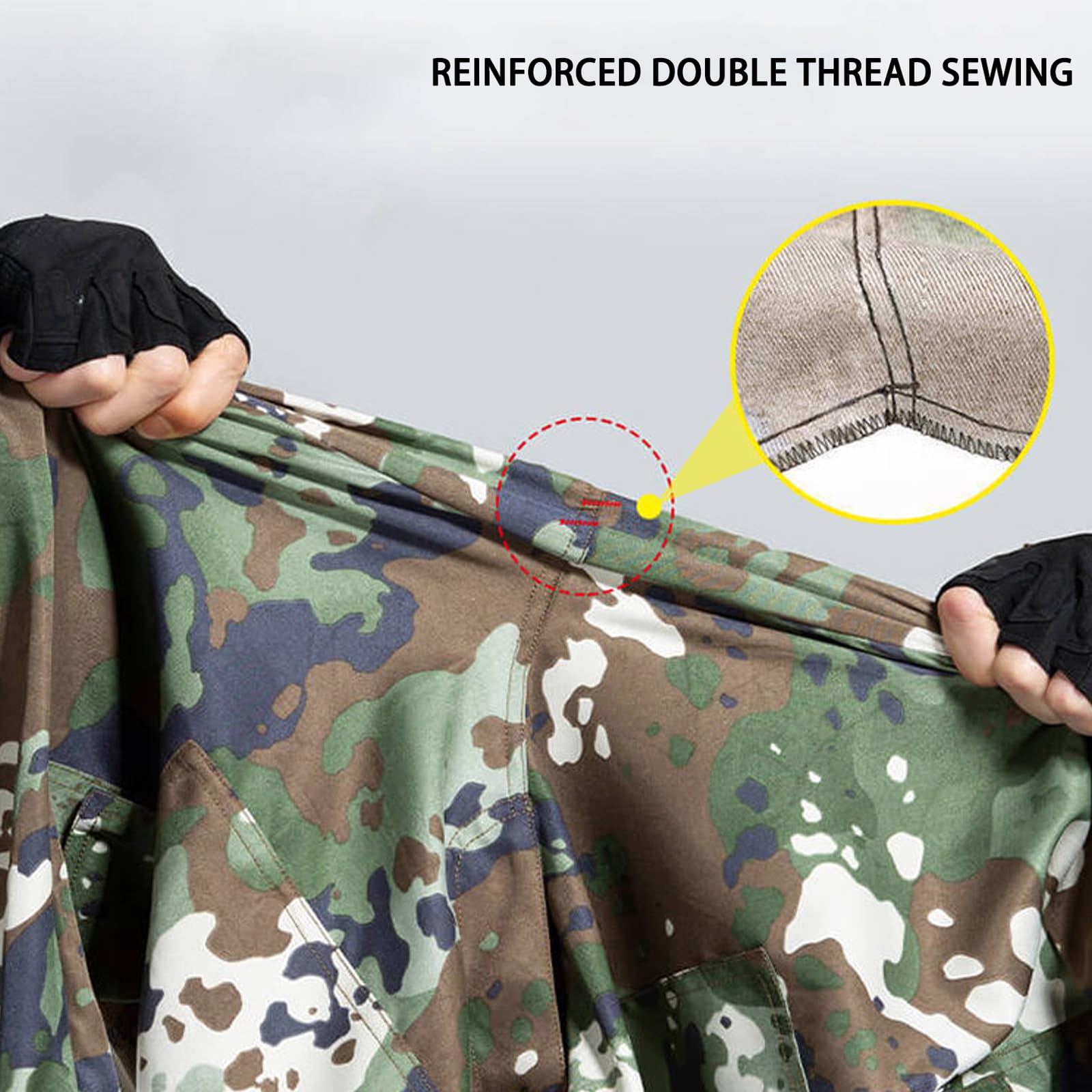 Niños Conjunto de Camiseta y Pantalones Táctico Airsoft Militar Camuflaje Manga Larga Combate