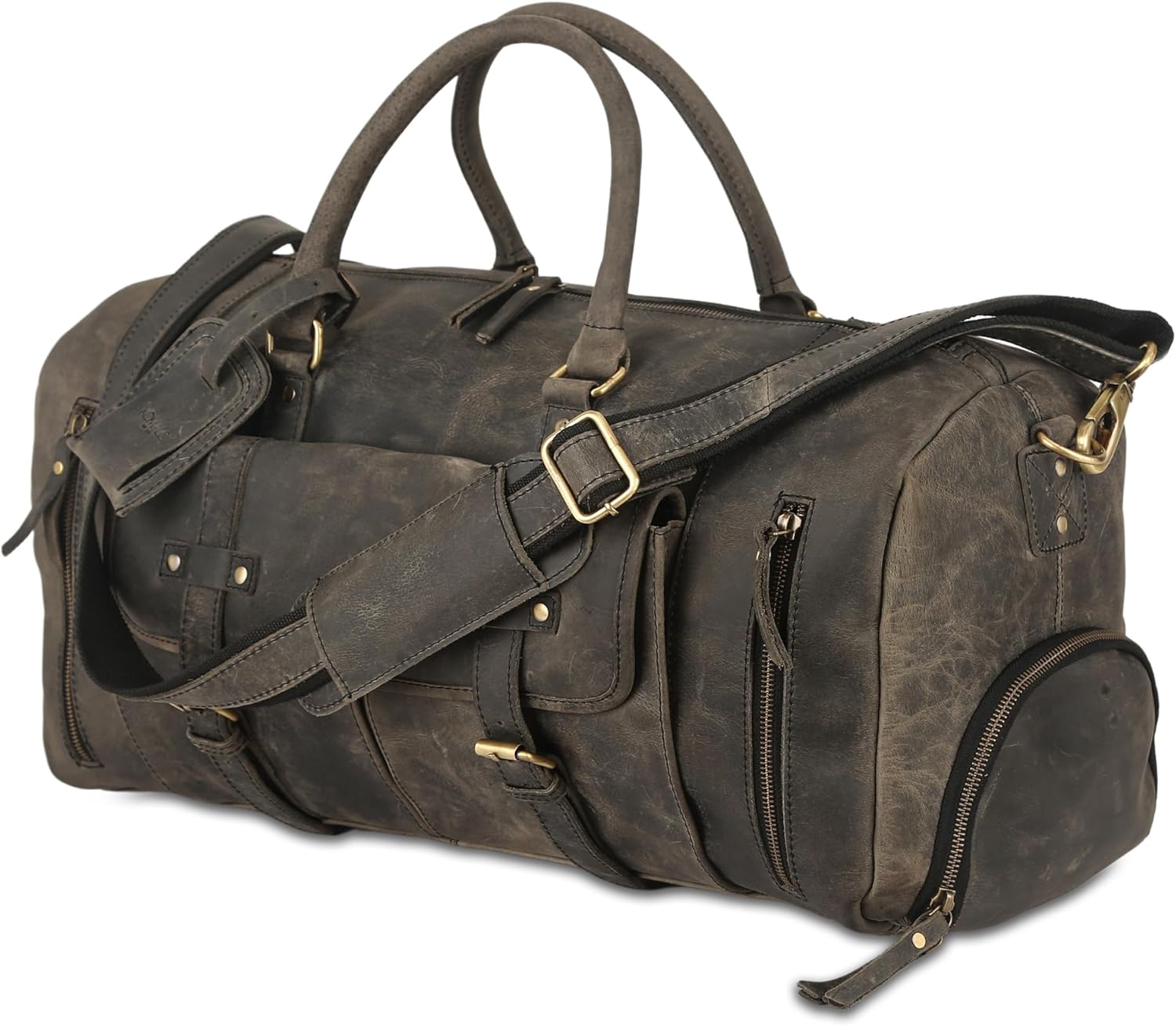 Leather Travel Duffle Bags for Men and Women cabin friendly Weekend Bag Sports Gym airplane carry on overnight duffel - Image 7