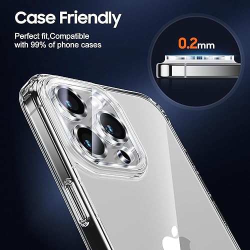 Miniatura 246 de UniqueMe [Paquete de 3 protectores de lente de cámara compatibles con iPhone 14 Pro Max/iPhone 14 Pro, vidrio templado, [compatible con fundas]