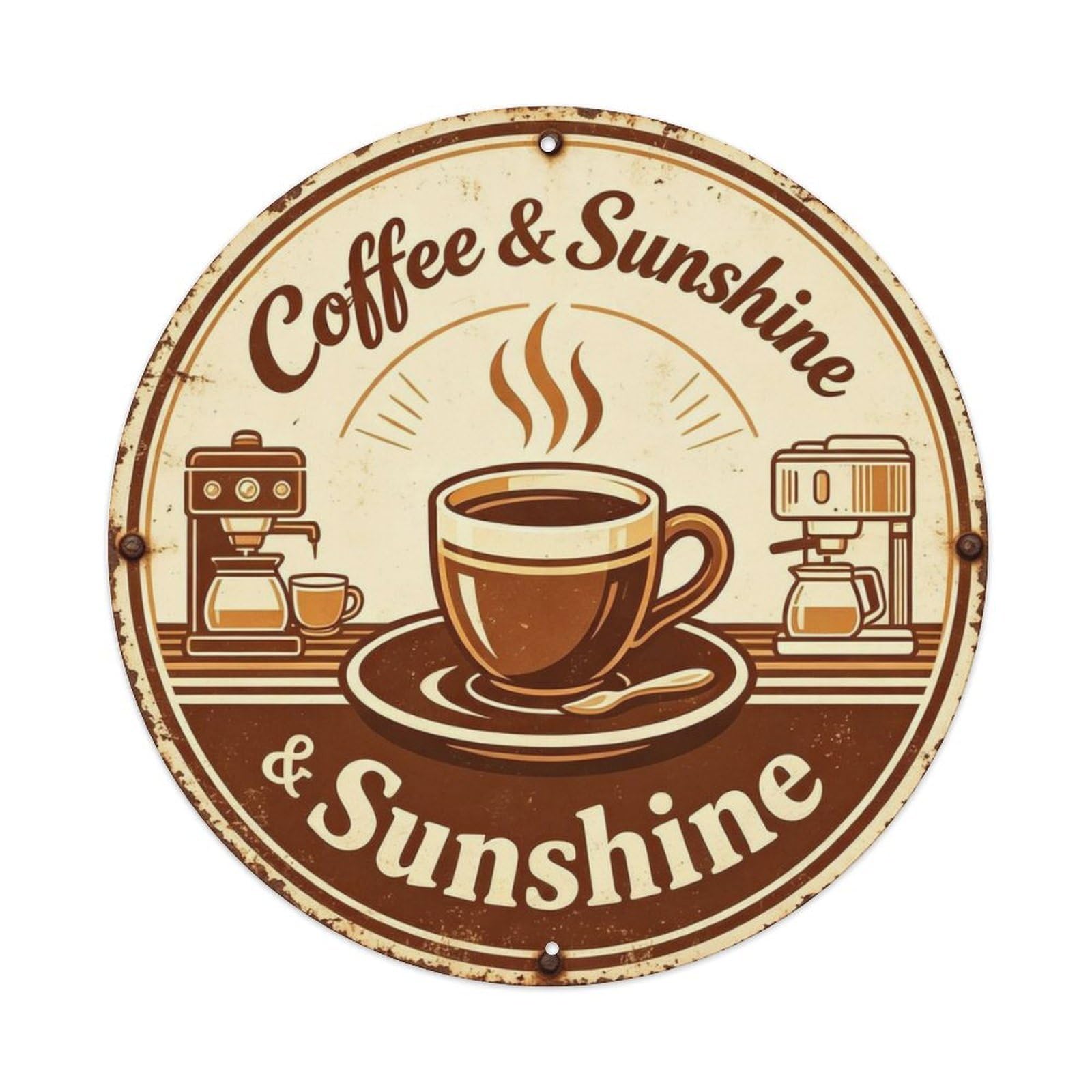 Coffee & Sunshine Metal Tin Sign Plaque