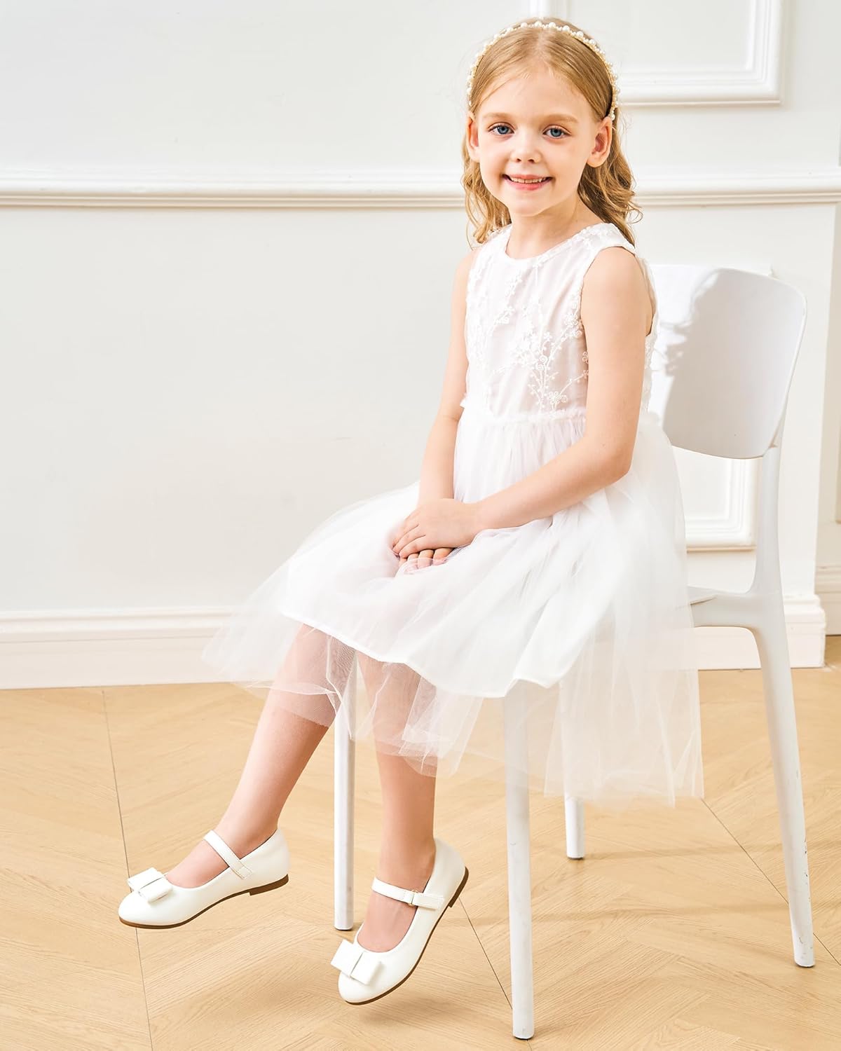 Stelle Girls Mary Jane Dress Shoes Ballerina Flat with Bow for Toddler/Little/Big Kids - Image 3