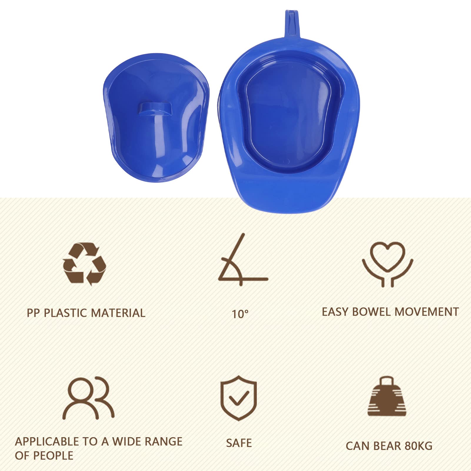 Fafeicy Cuna de Plástico Portátil Resistente, Cuna para Pacientes Postrados en Cama con Asa de Tapa para Mujer Embarazada(Azul Oscuro)