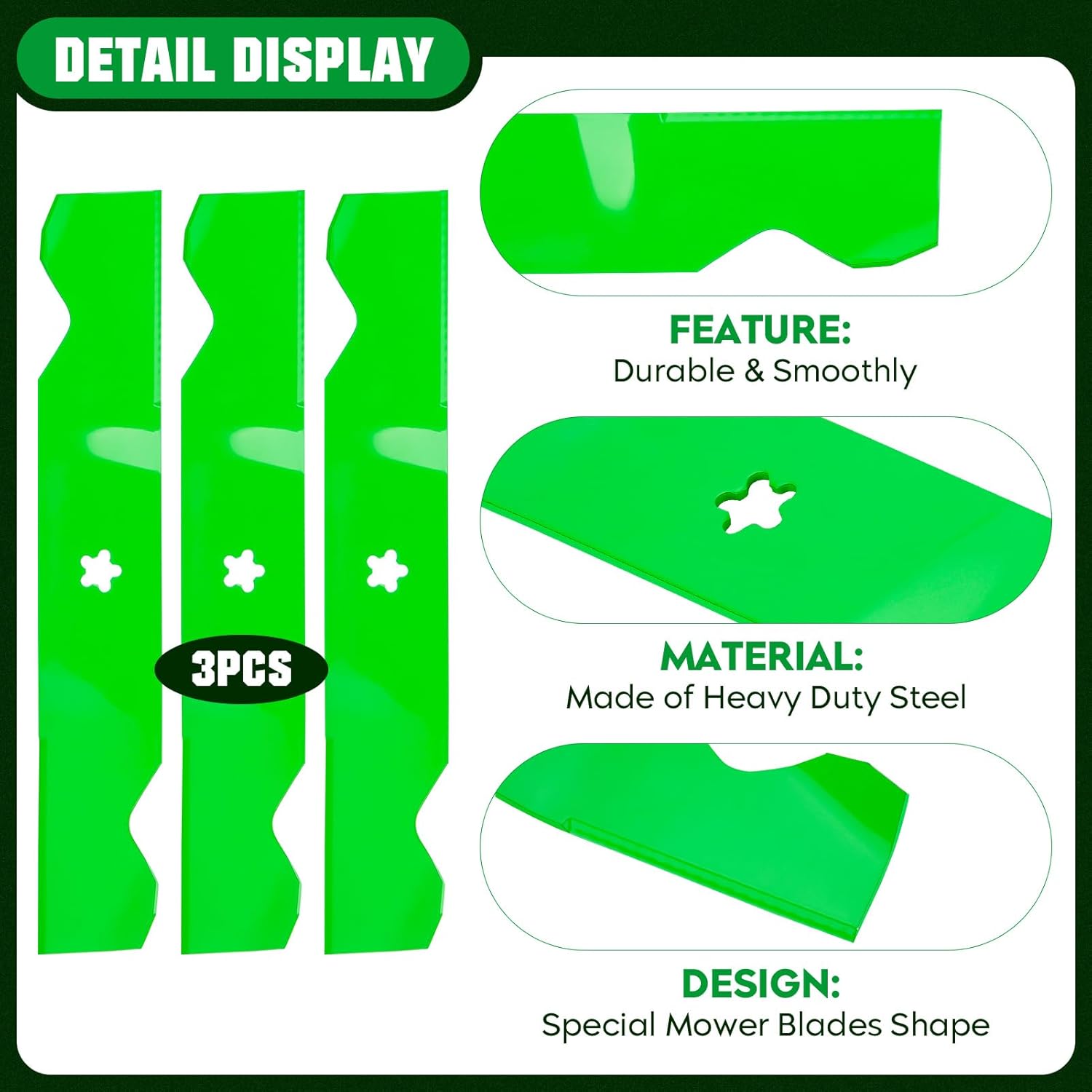 Youxmoto 芝刈り機 ミディアムリフトブレード ハスクバーナ532187256 LGT24K54 LGT2554 YTH245
