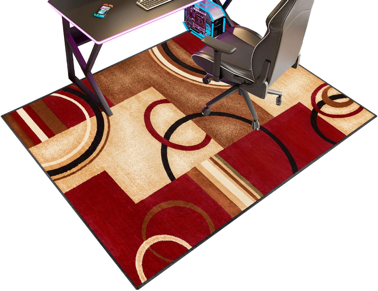 TOYOCC Office Chair Mat for Hardwood Floor 80 x 120 cm | Desk Chair Mats, Hard Floor Protector Mat for Office Rolling Chair | Non-slip Gaming Chair Mat Wooden Floors | Computer Chair Rug Home Carpet