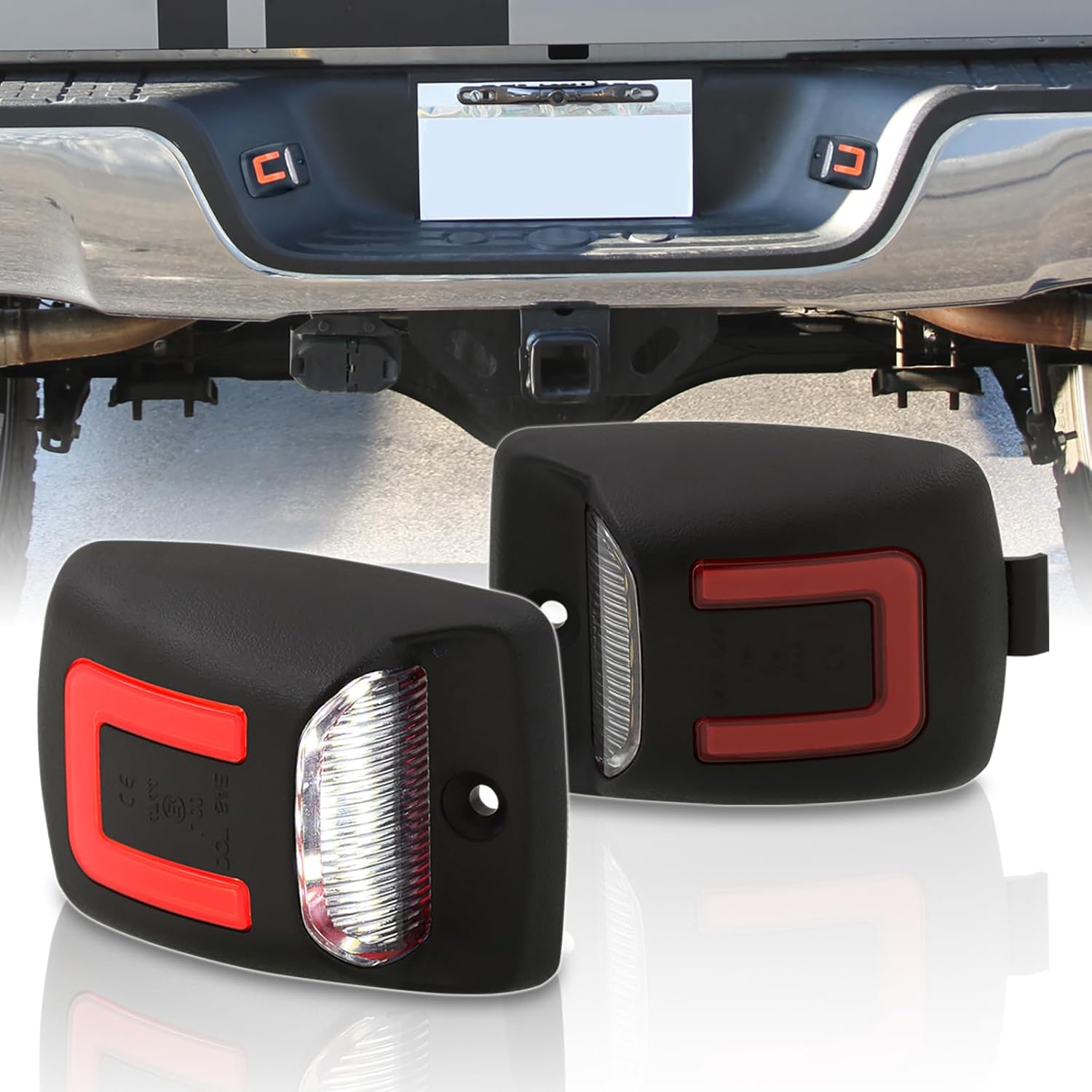 AJP Distributors White Red SMD LED Bumper License Plate Light Tag Lamp Assembly Compatible/Replacement For Tacoma Tundra 2000 2001 2002 2003 2004 2005 2006 2007 2008 2009 2010 2011 2012 2013 2014 2015