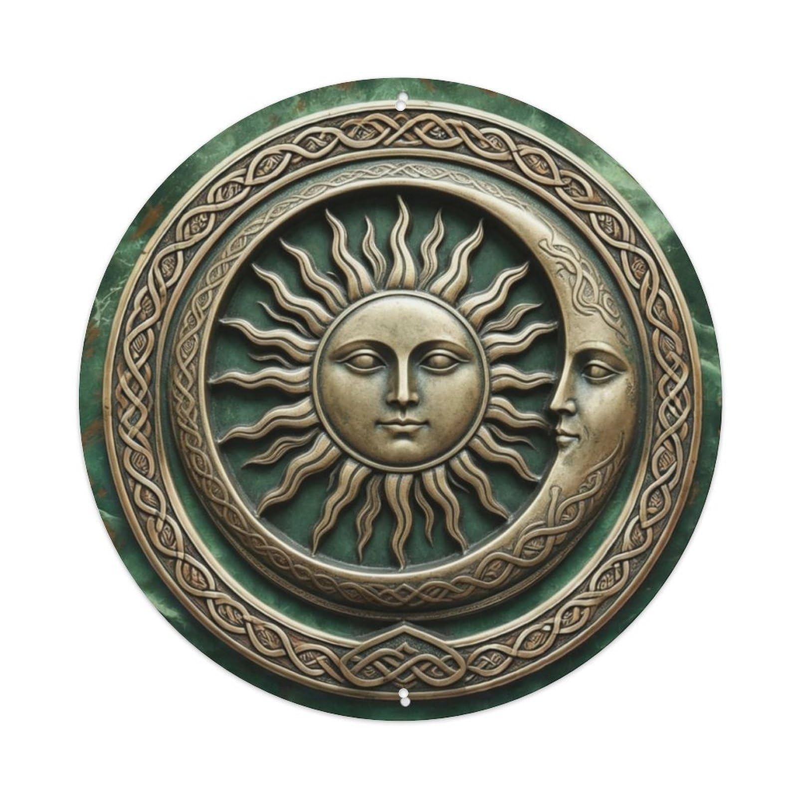 Celtic Sun And Moon Knotwork Metal Tin Sign Plaque