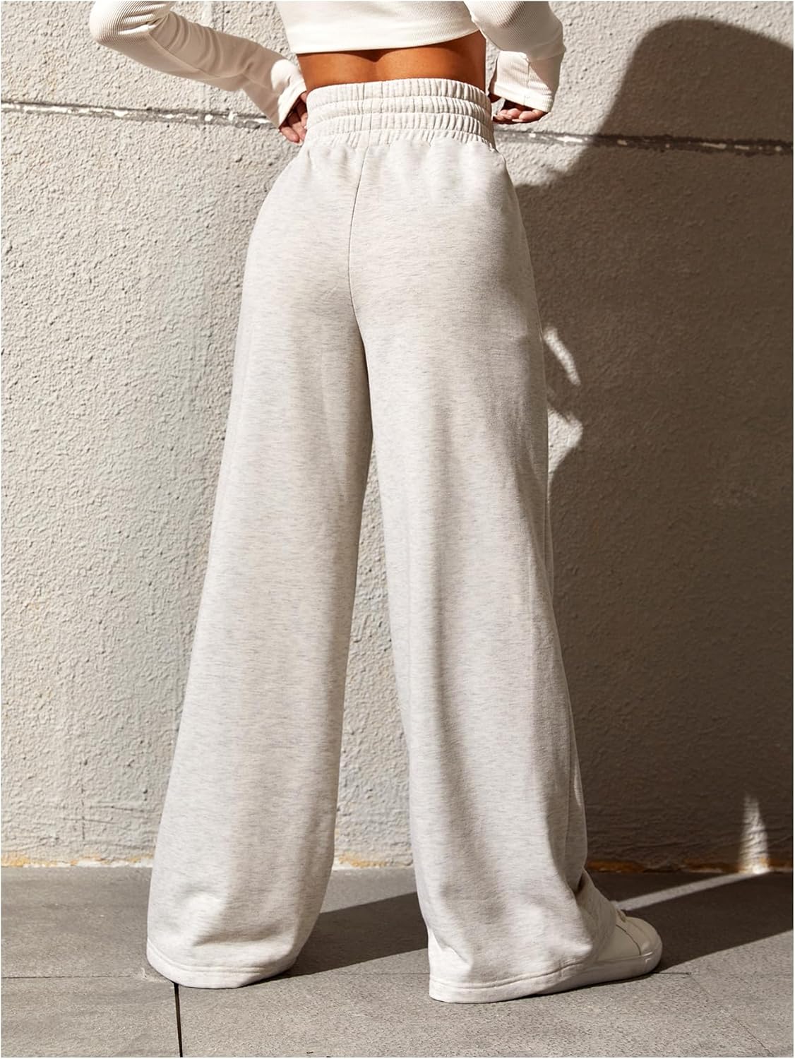 SOLY HUX Women's Drawstring Baggy Sweatpants Elastic High Waisted Wide Leg Casual Long Pants - Image 2