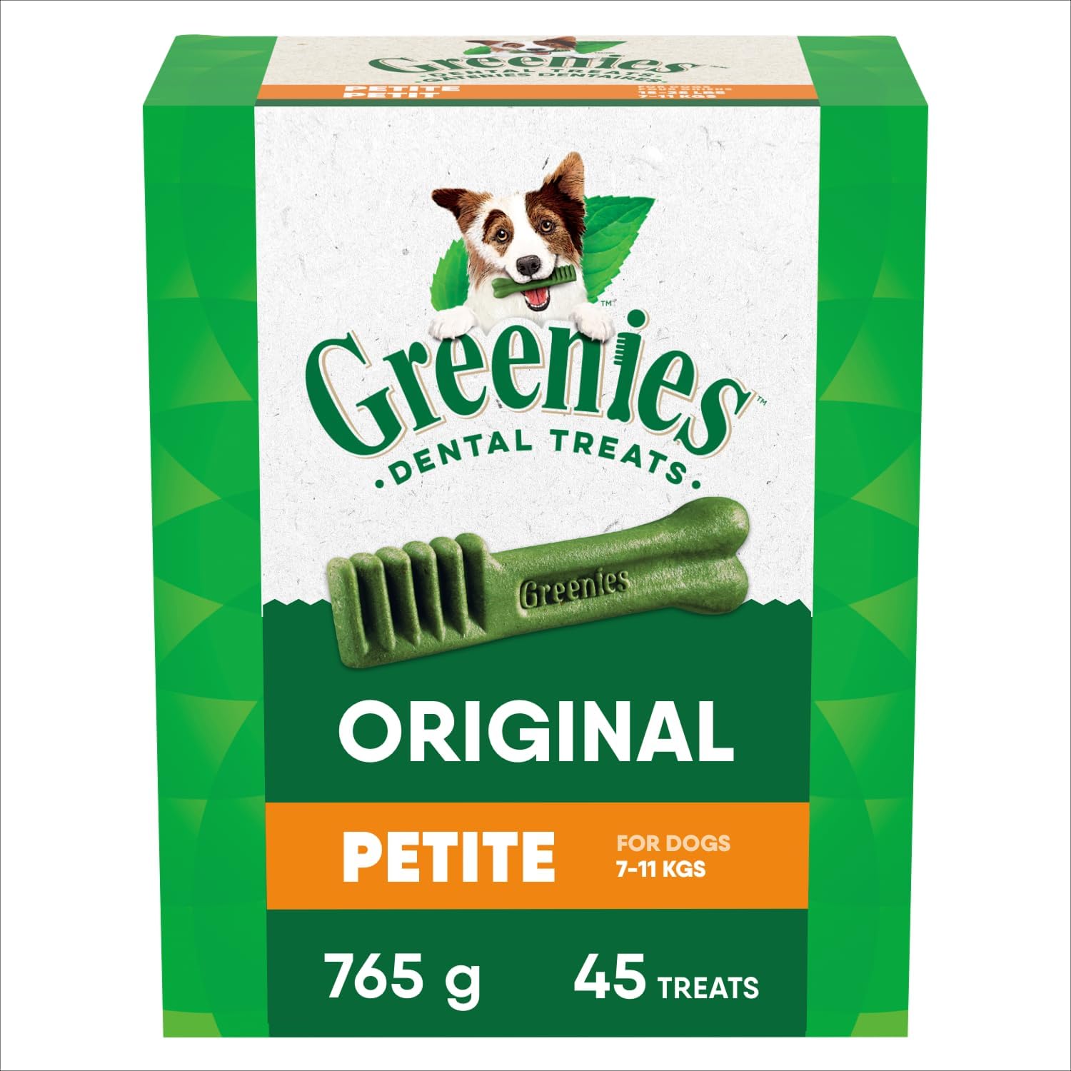 Veterinarian-Recommended Adult Natural Dental Dog Treats Petite Size, Dog Dental Chews, Original Flavor, 27 oz. Pack, 45 Count