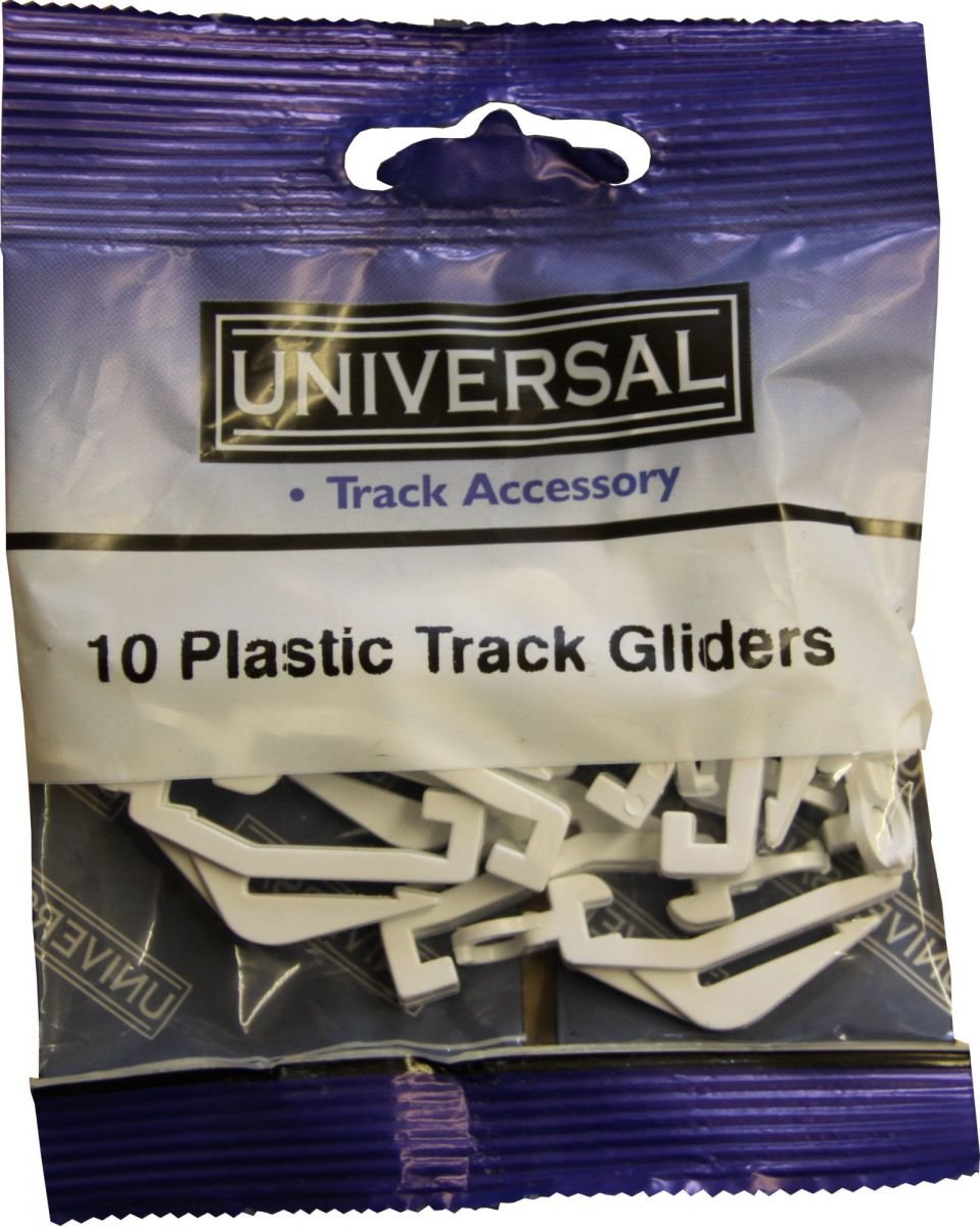 Sunflex/Universal Curtain Track Gliders White - Pack of 10