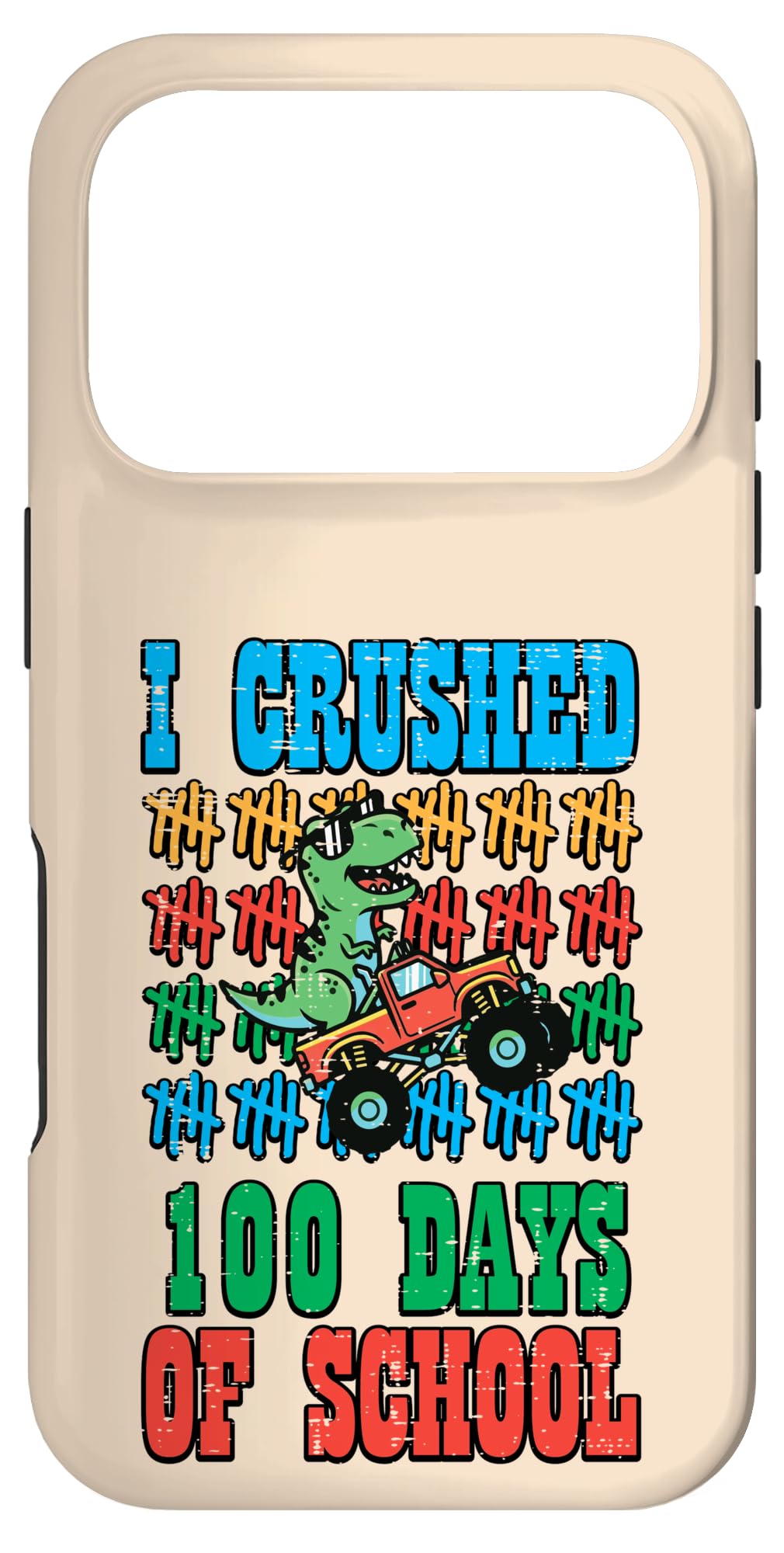 I Crushed 100 Days Of School Dino Skateboard 100th Day Kids Case for iPhone 17 Pro