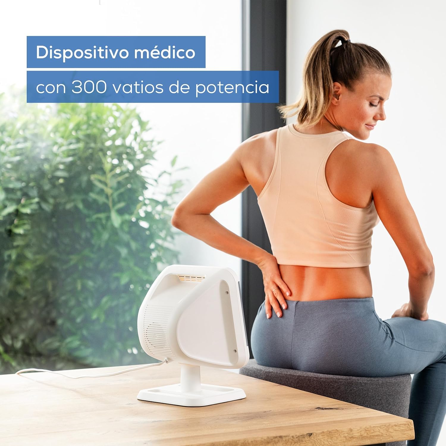 Beurer IL 60 Radiador de calor infrarrojo, calor calmante para resfriados y tensiones musculares, dispositivo médico con 300 vatios y temporizador, placa cerámica con protección UV, regulable