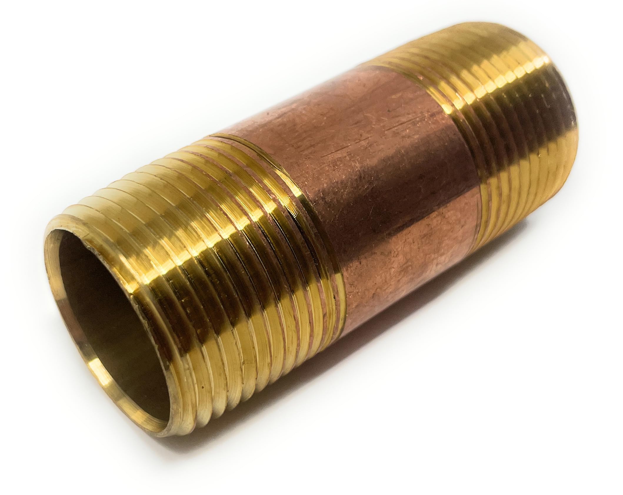 Metal Magery Brass Long Nipple 1" X 1", 3" Length, Male NPT Pipe Fitting