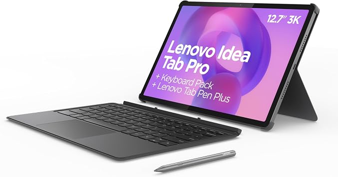 Lenovo Idea Tab Pro Tablet 327 cm (127 inches) 3 K (MediaTek Dimensity 8300 8 GB RAM 256 GB UFS 4.0 144 Hz Wi-Fi 6E Bluetooth 5.3 Android 14) Grey incl Keyboard + Pen