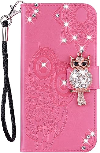 Miniatura 2 de CCSmall Funda tipo cartera para Samsung Galaxy S24 para mujer, con purpurina y diamantes de imitación, de piel sintética, con ranura para tarjeta y