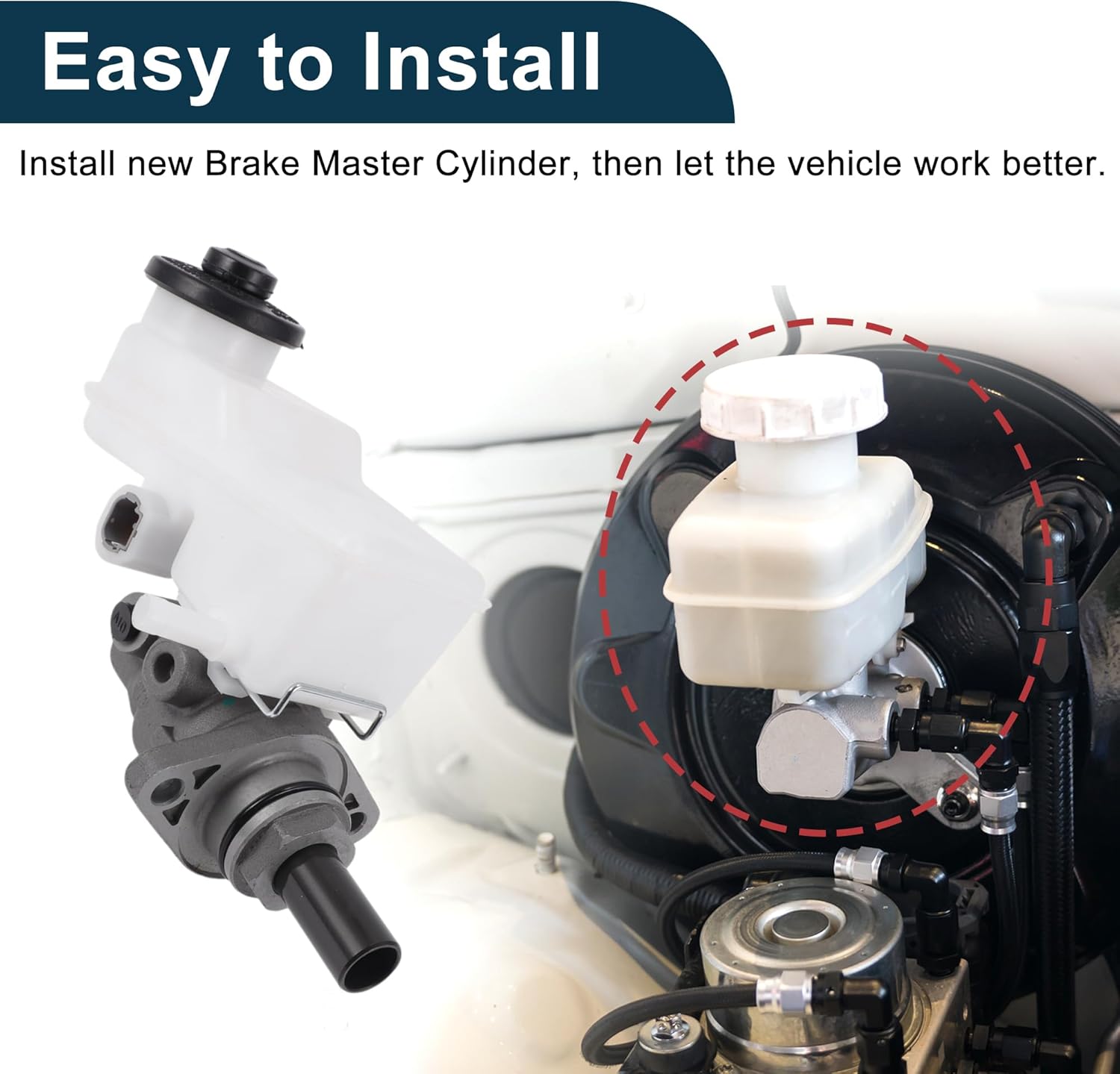 Brake Master Cylinder with Reservoir No.4720752022/M630832 for Toyota Echo 2000-2005 Hydraulic Master Cylinder Aluminum Alloy,Plastic 1 Pc