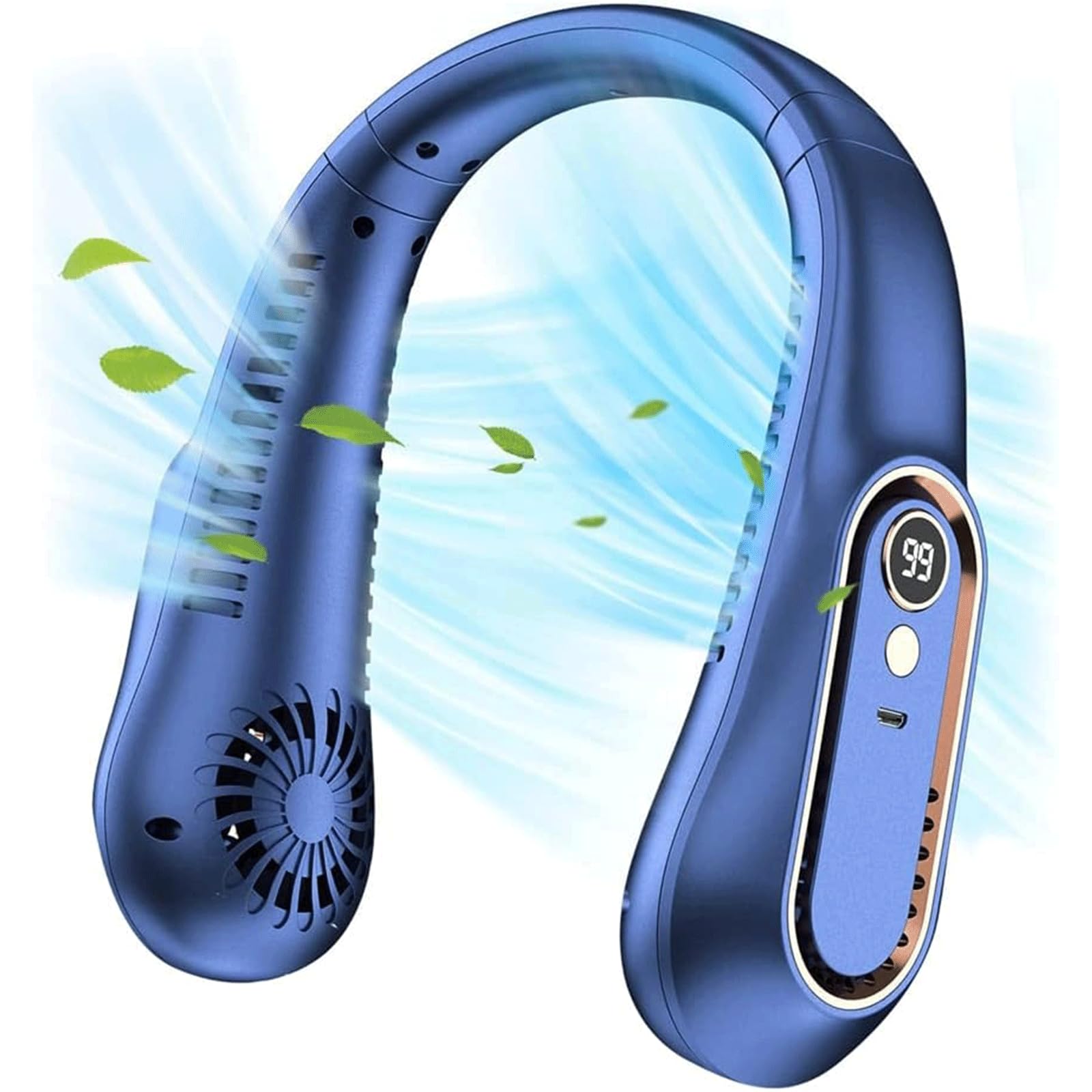 ZUMAHA Ventilatore Portatile Ventilatore da Collo Ricaricabile USB, Mini Ventilatore Portatile a 5 impostazioni di velocità, Ventola di Raffreddamento Senza Lama per Ufficio/casa/all'aperto Multiuso