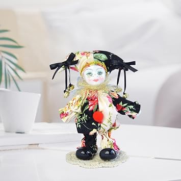 Elegant 7 Inch Porcelain Doll Italian Love Collectible for Home Decoration and Gifts Triangle Italian Porcelain Artist Clown for Home Decors
