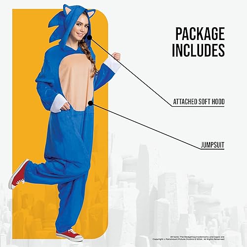 Miniatura 3 de Disguise Disfraz de Sonic unisex para adultos, disfraz oficial de la película Sonic, unisex para adultos