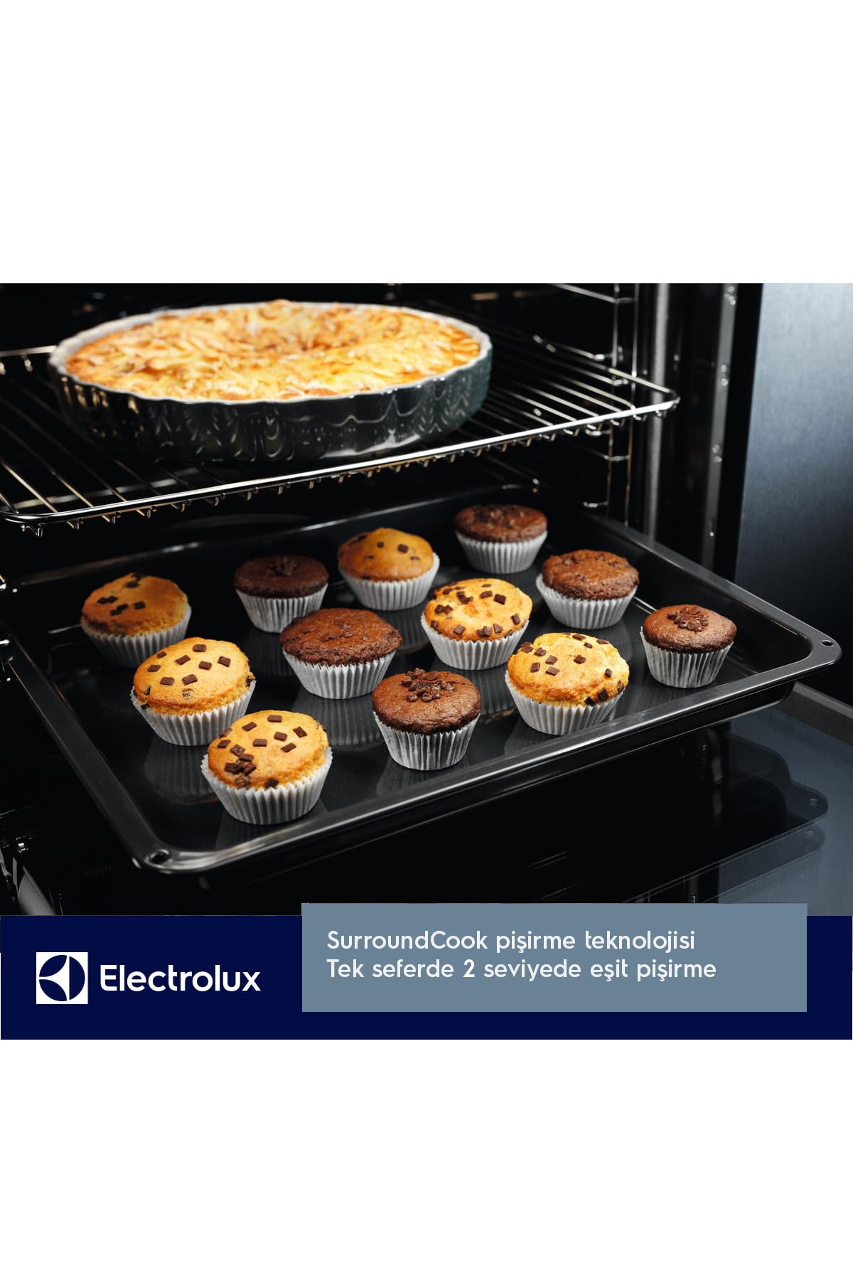Electrolux EOF3H40BX – Horno Multifunción Serie 600 SurroundCook, 65 L, Limpieza AquaClean, Display LED, Cocción Multinivel, Función Grill, INOX Antihuellas