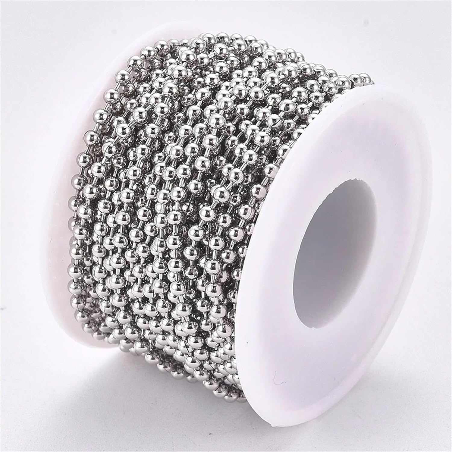 Ball chain, 2Roll 10m 304 Stainless Steel Ball Chains, 1.5mm 2mm 2. 3mm with Spool, Soldered for DIY Jewelry Making for Tag Chain(Golden,1.5mm)