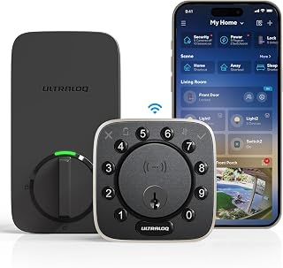 ULTRALOQ Bolt NFC Smart Deadbolt 2025: Built-in WiFi, Android NFC Unlock, Auto Lock/Unlock, IP65 Waterproof, Door Sensor, Easy DIY Install