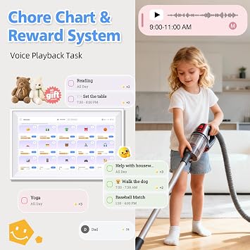 Digital Calendar 15.6 Wall Touch Screen Planner Electronic Calendar & Chore Chart, Smart Calendars Interactive Display for Family Organize Routines Schedules Meal Planner with Digital Picture Frame