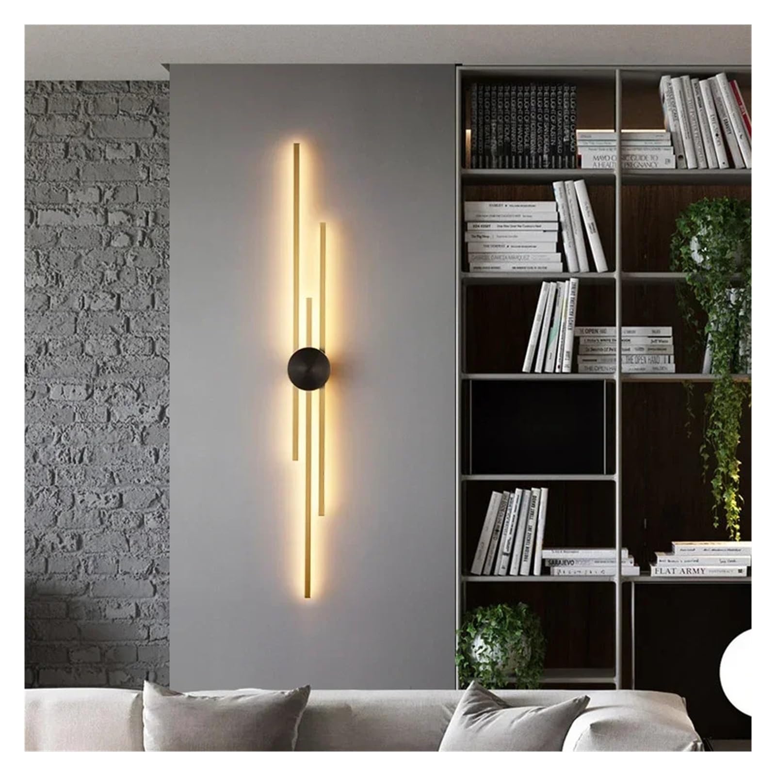 Sconce a LED, Lampada da Parete Moderna a LED Lunga Soggiorno Sala da Pranzo Loft Sconce a Parete Decorazione Camera da Letto Luce da Comodino Lampada per Scale (Luce Calda Dorata, 64CM)