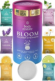 Body Restore Shower Steamers Aromatherapy 6 Pack – Easter Basket Stuffers, Easter & Birthday Gifts for Women & Men, Girls & Boys, Stress Relief & Relaxation Self Care – Bloom