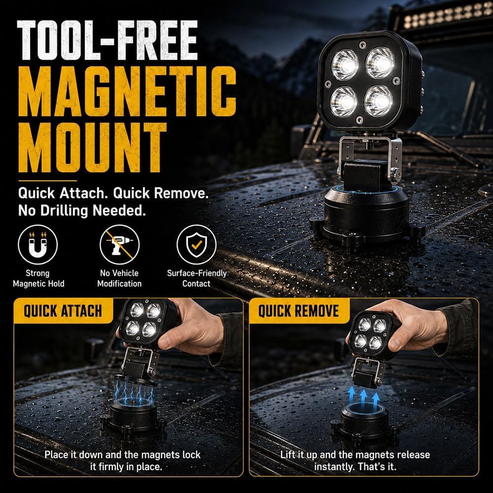 Lámpara LED magnética omnidireccional Tipo cápsula, luz de Trabajo remota de 12 V, lámpara LED magnética omnidireccional Tipo cápsula, luz de Trabajo remota de 12 V