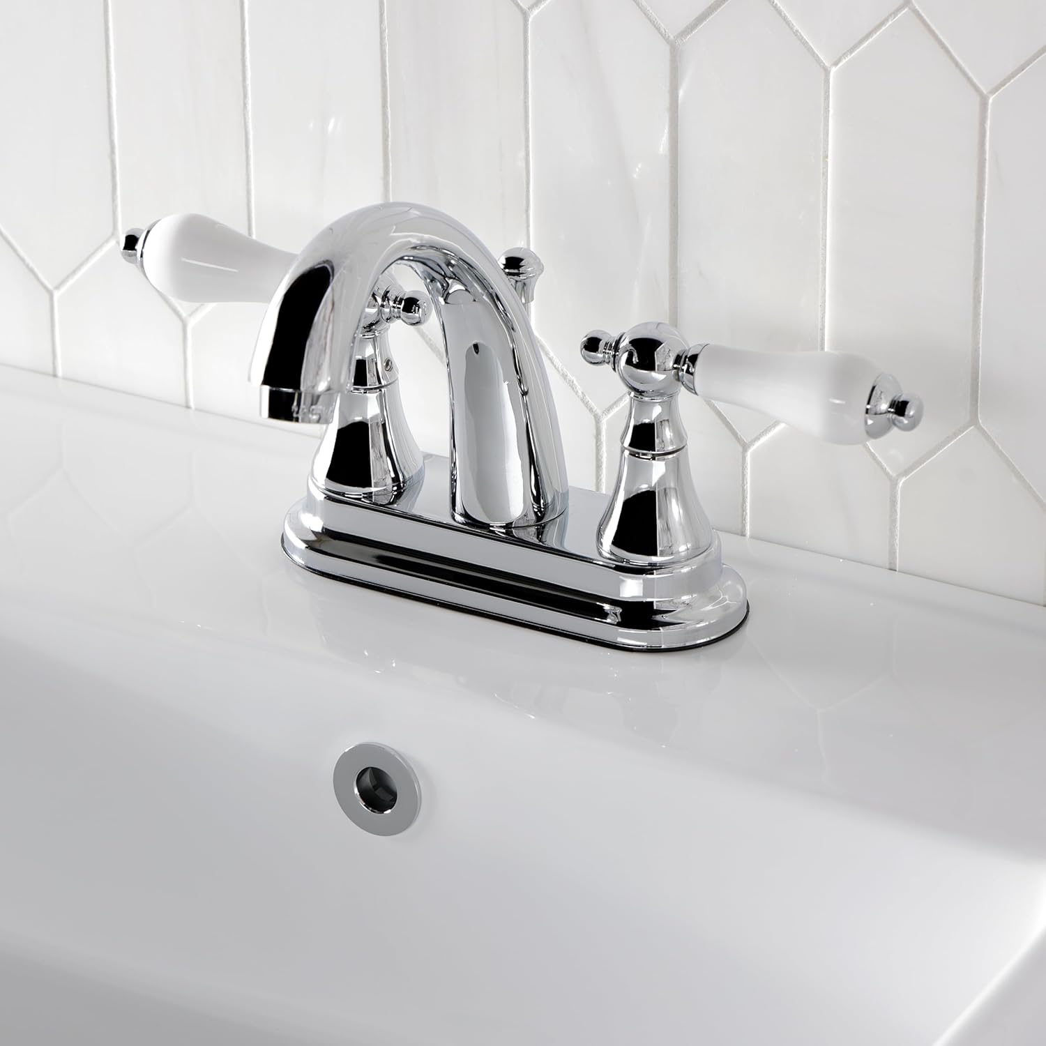 Kingston Brass KS7611PL 4 in. Centerset Bathroom Faucet, Polished Chrome