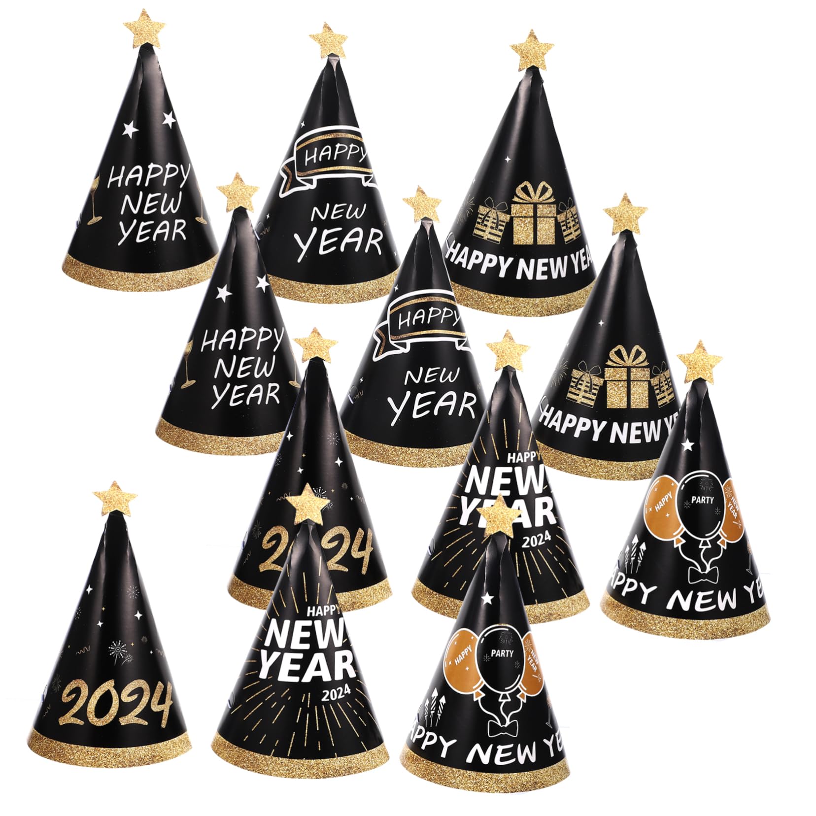 MAGICLULU 60 Stck Teiliges Neujahrs Partyhüte aus Papier Leichte Kleine Partyhüte für Silvester Dekorative Happy Year Hüte als Foto Requisiten und Partyzubehör für Erwachsene