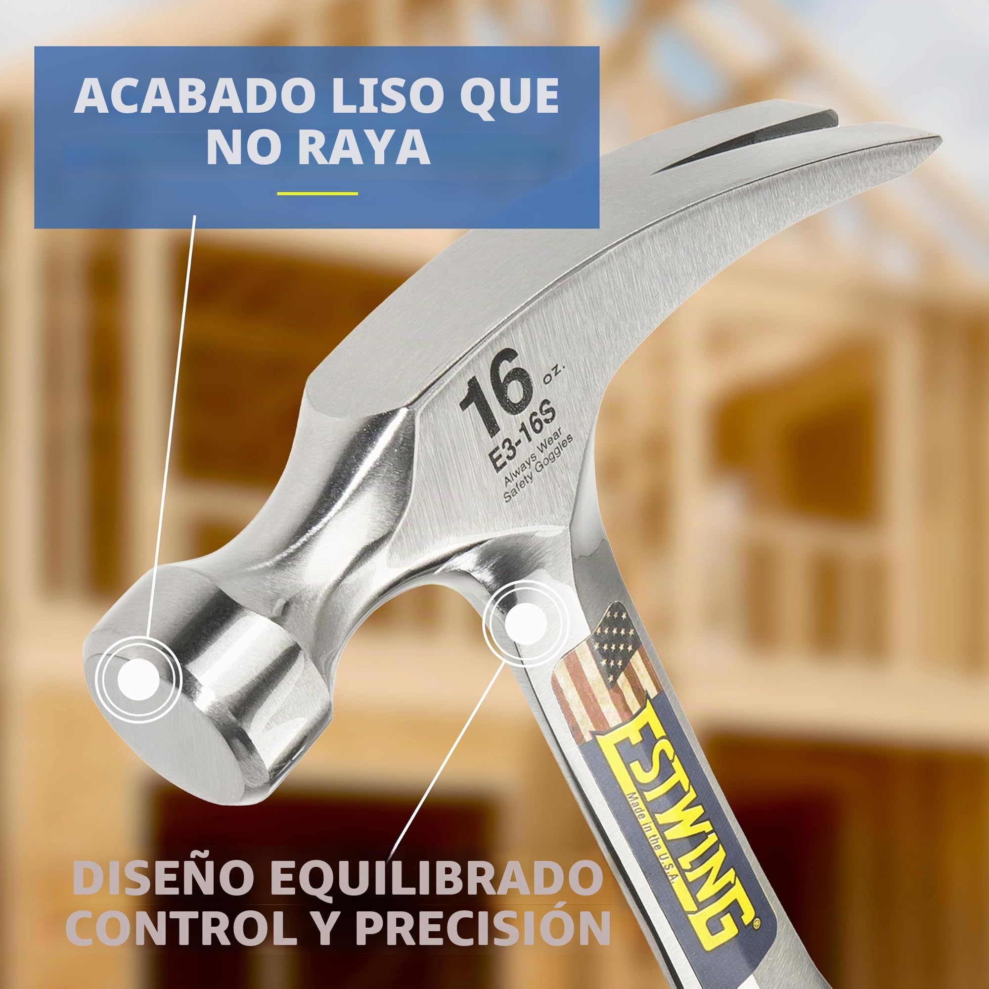 Estwing ESTE316S - Martillo de carpintero. Empaque puede variar.
