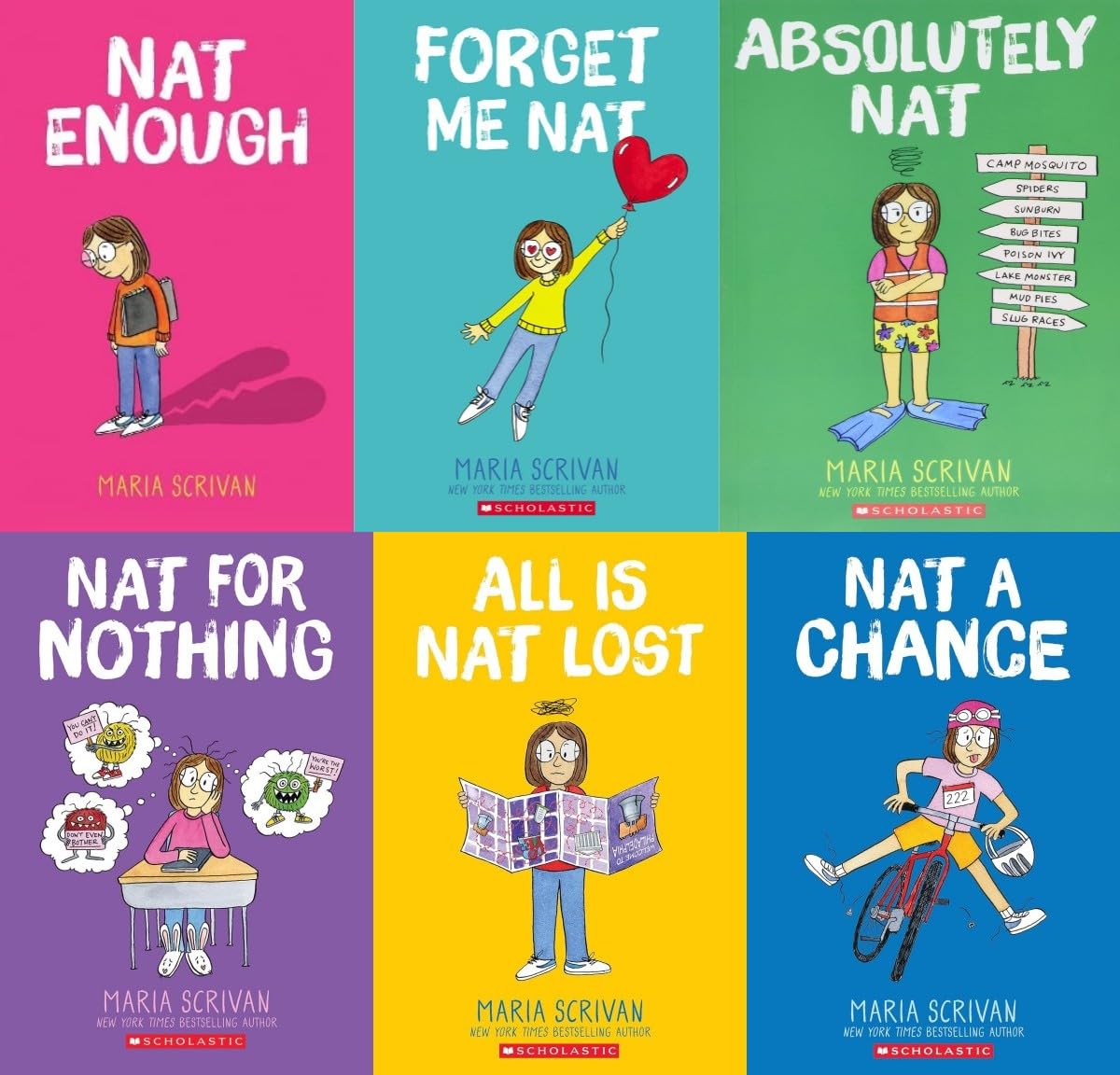 Nat Enough Series 6 Books Set (Graphic Novel) Nat Enough, Me