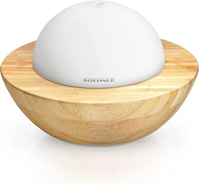 Soehnle Designerski dyfuzor zapachowy Modena w kolorze białym z technologią ultradźwiękową, rozpylacz do rozpylania wody i olejku zapachowego, dyfuzor ze zmianą koloru