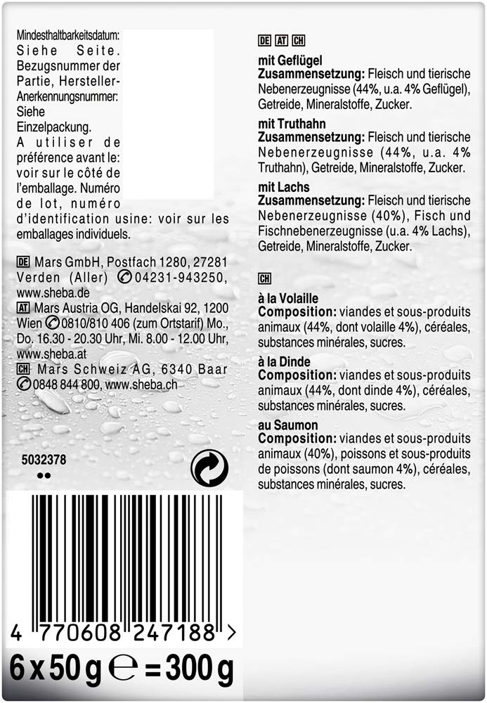 Sheba Fresh & Fine Katzenfutter Feine Vielfalt, 72 Beutel (72 x 50 g)