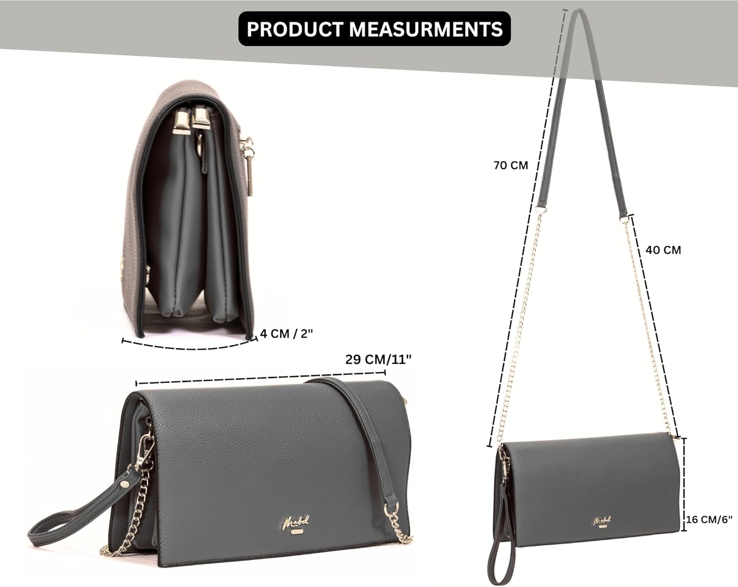 Mabel London Women's Wristlet Clutch – Spacious Multi-Compartment Purse with Long Strap – Eva