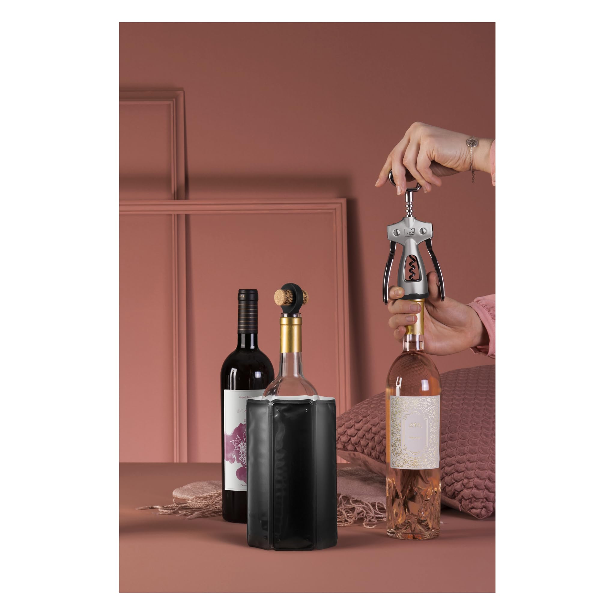 Vacu Vin 68423606 Winged Corkscrew hediye paketi
