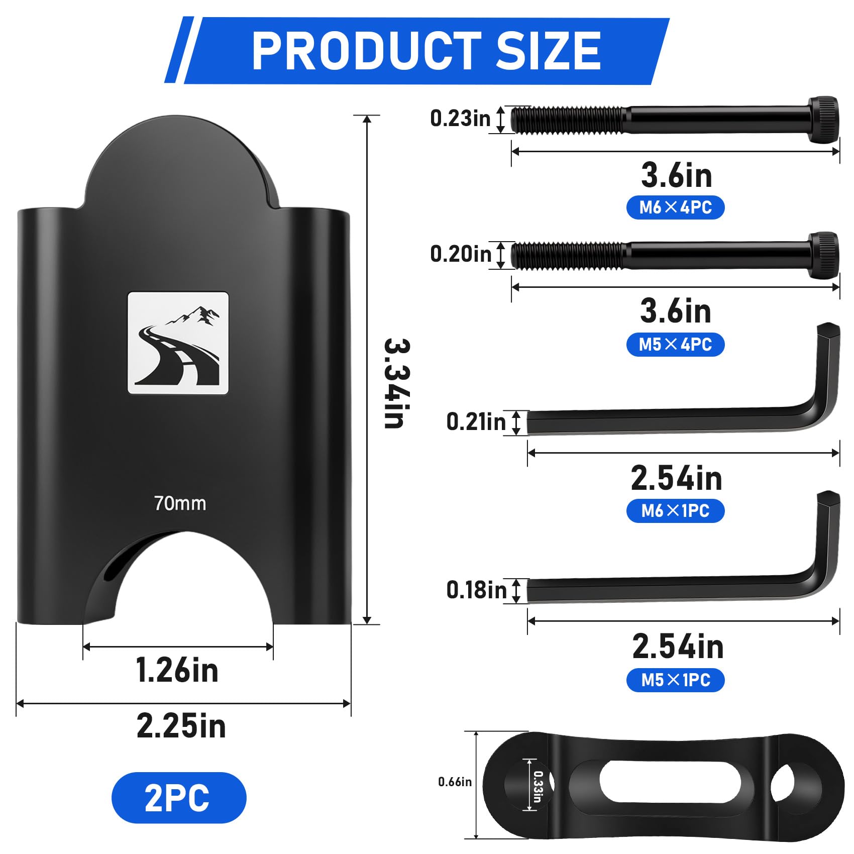 Aerobar Bracket Riser Kit für Profildesign, Höhenverstellung für T+ Carbon, T+ Aluminium, ZBS, Sonic Ergo, Supersonic Ergo, J2/J3/J4 & Subsonic Halterungen, 31,8 mm Klemme, inkl. M5 & M6 Schrauben
